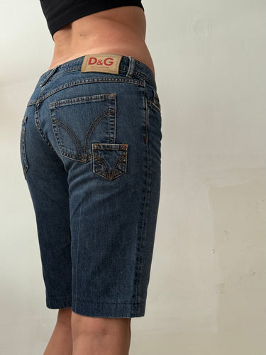 Blue denim low waist jorts (S/M)