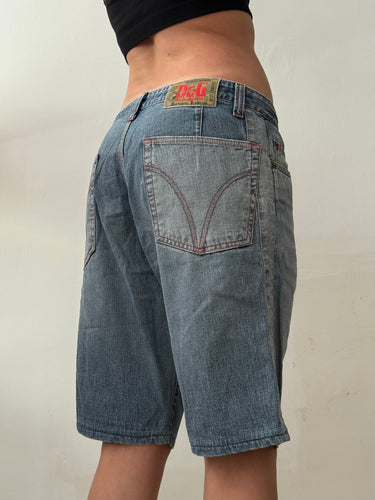 Blue denim low waist  jorts (M)