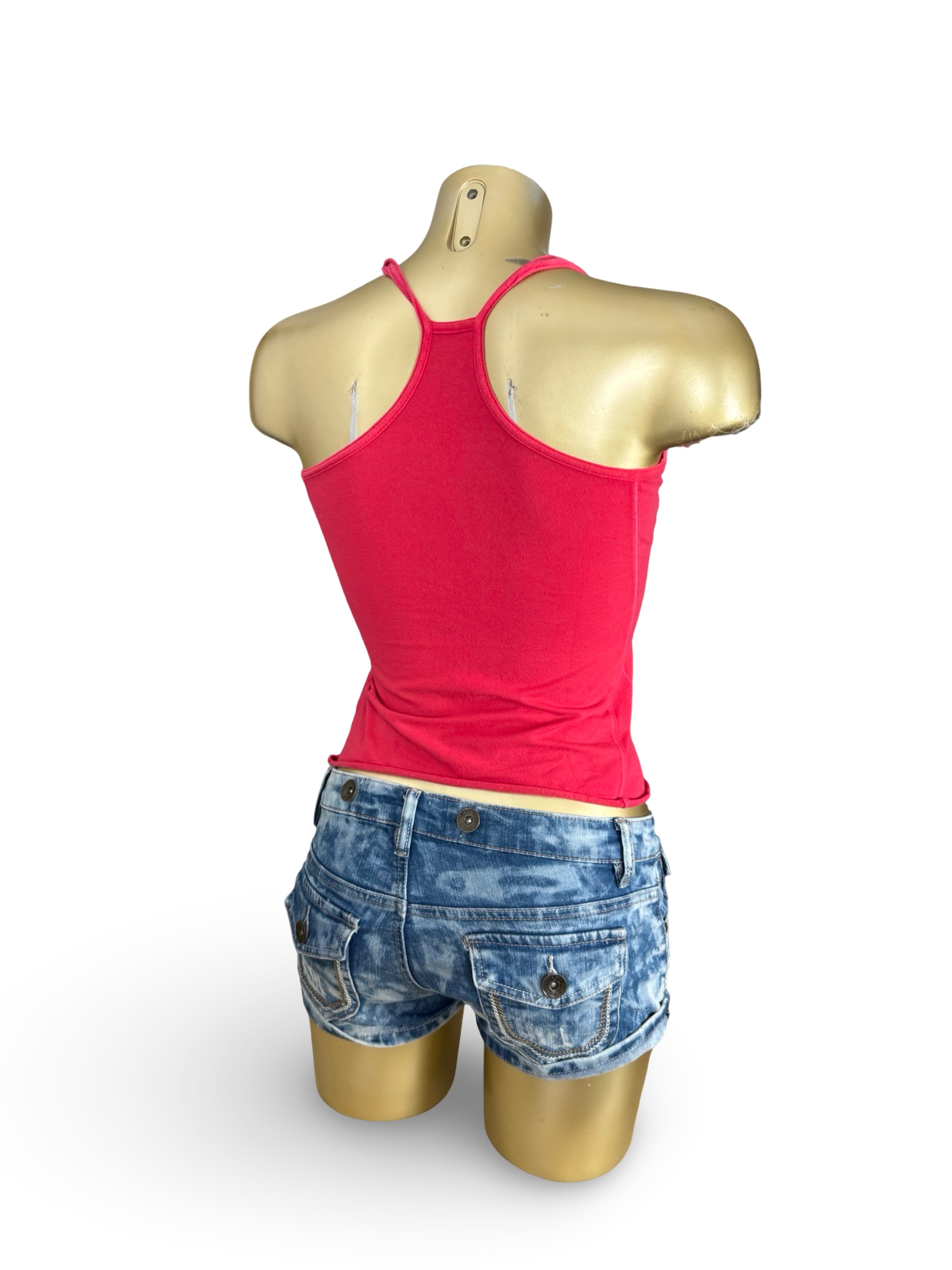 Red graphic activewear top (XS)