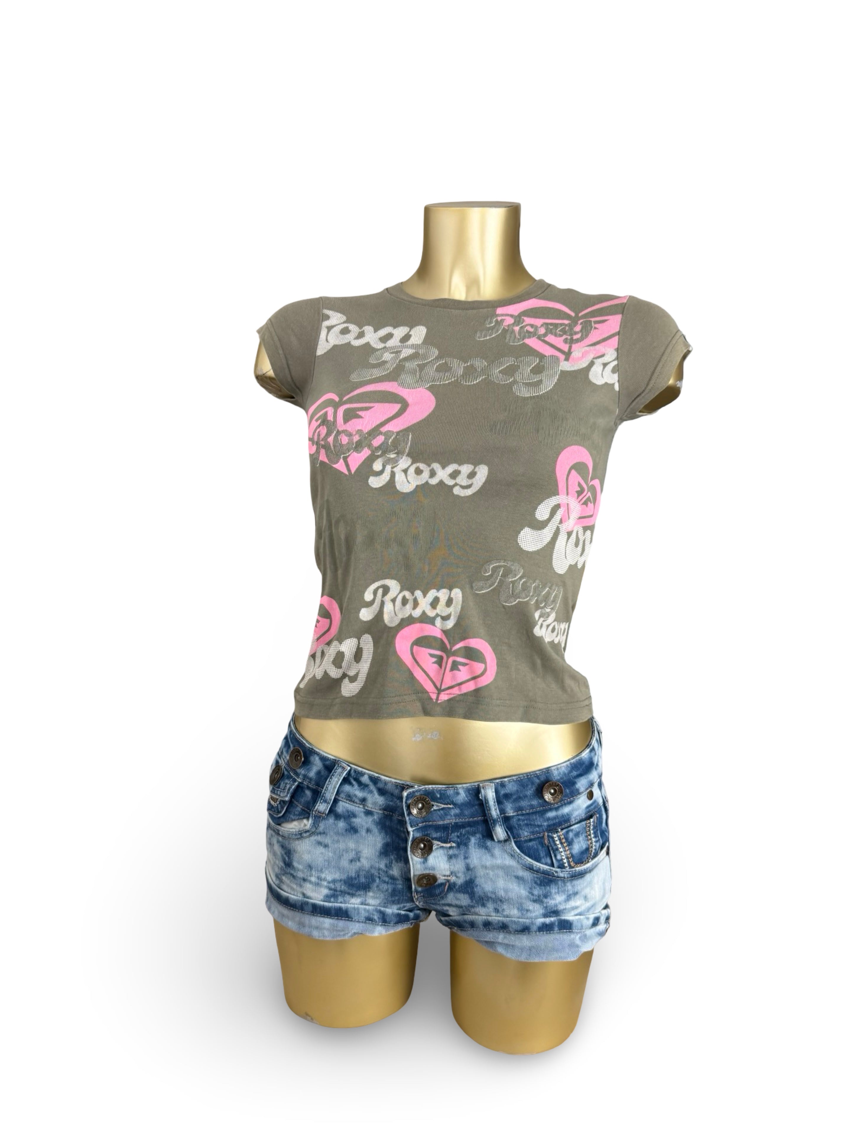 Khaki graphic cotton tee (XS)