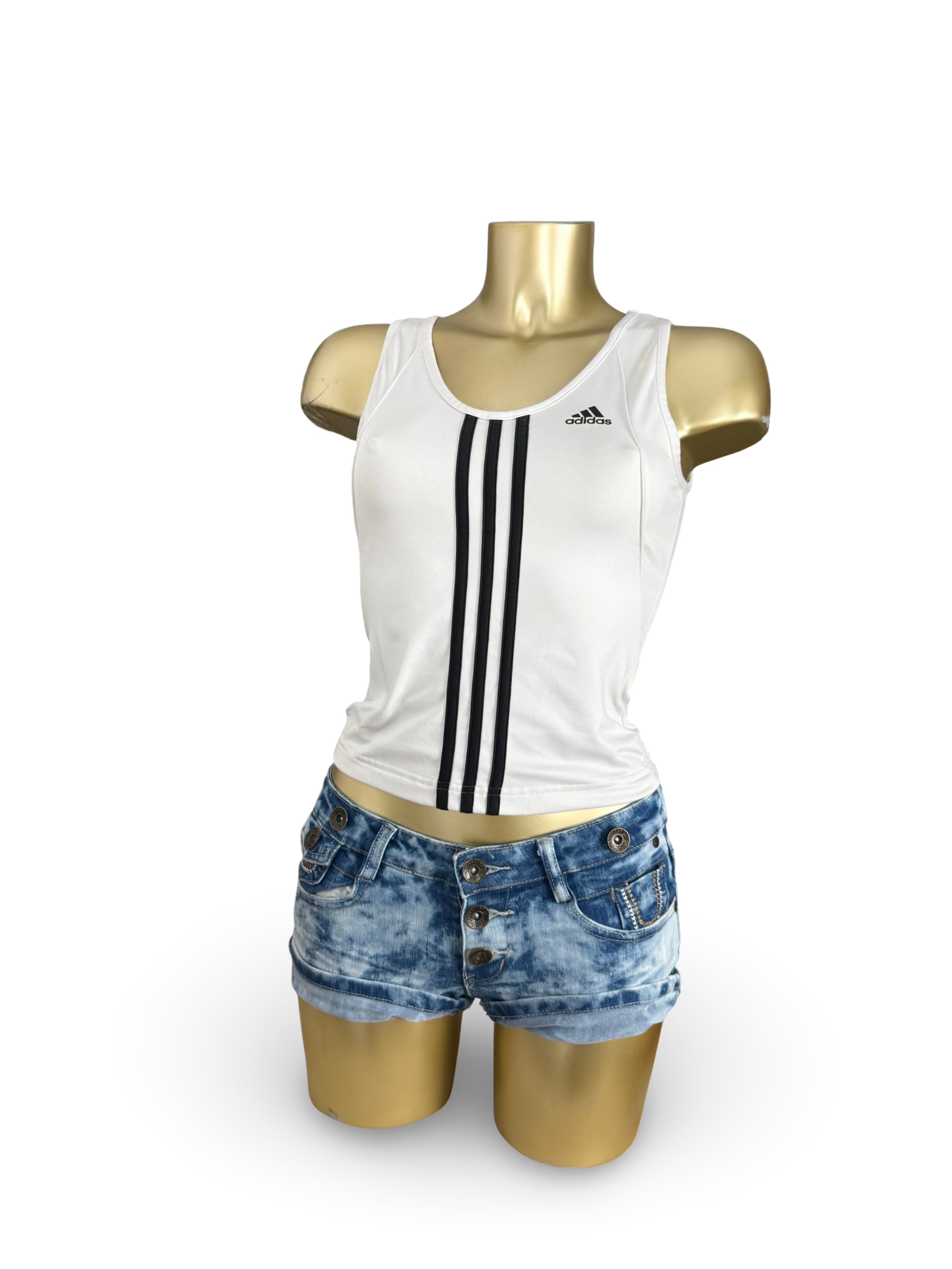White tight fit activewear top (M)