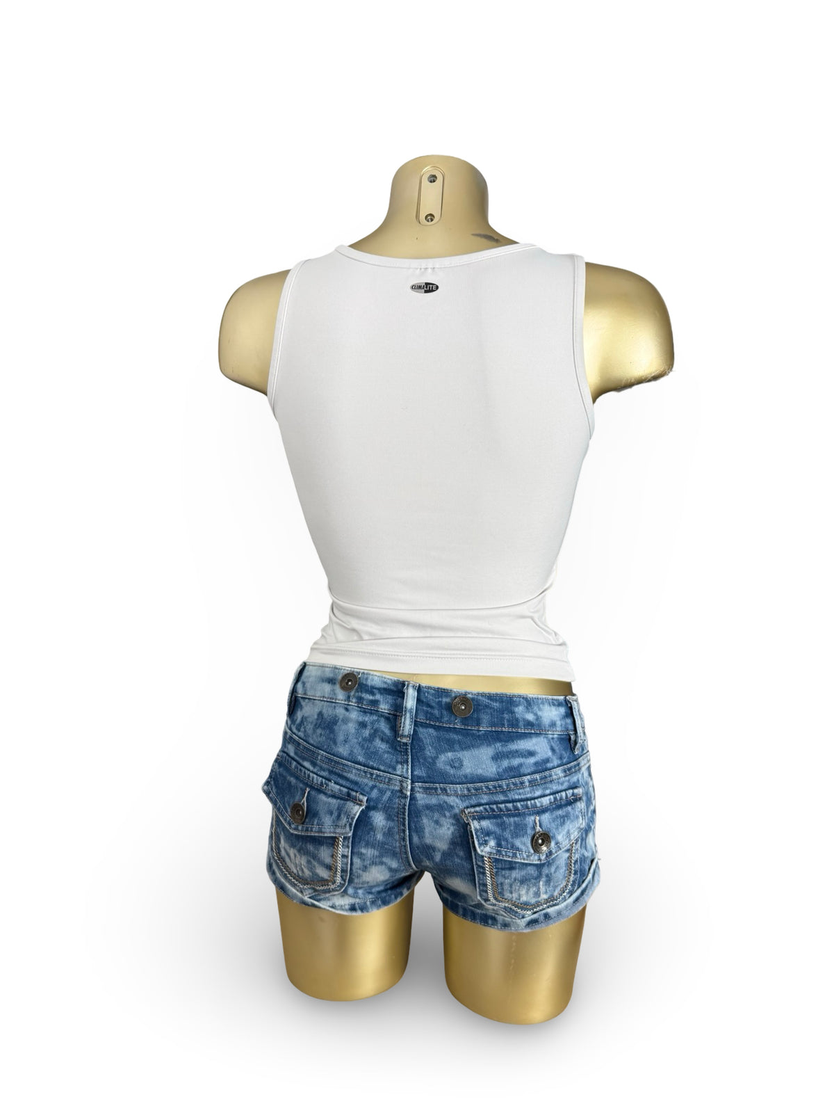 White tight fit activewear top (M)