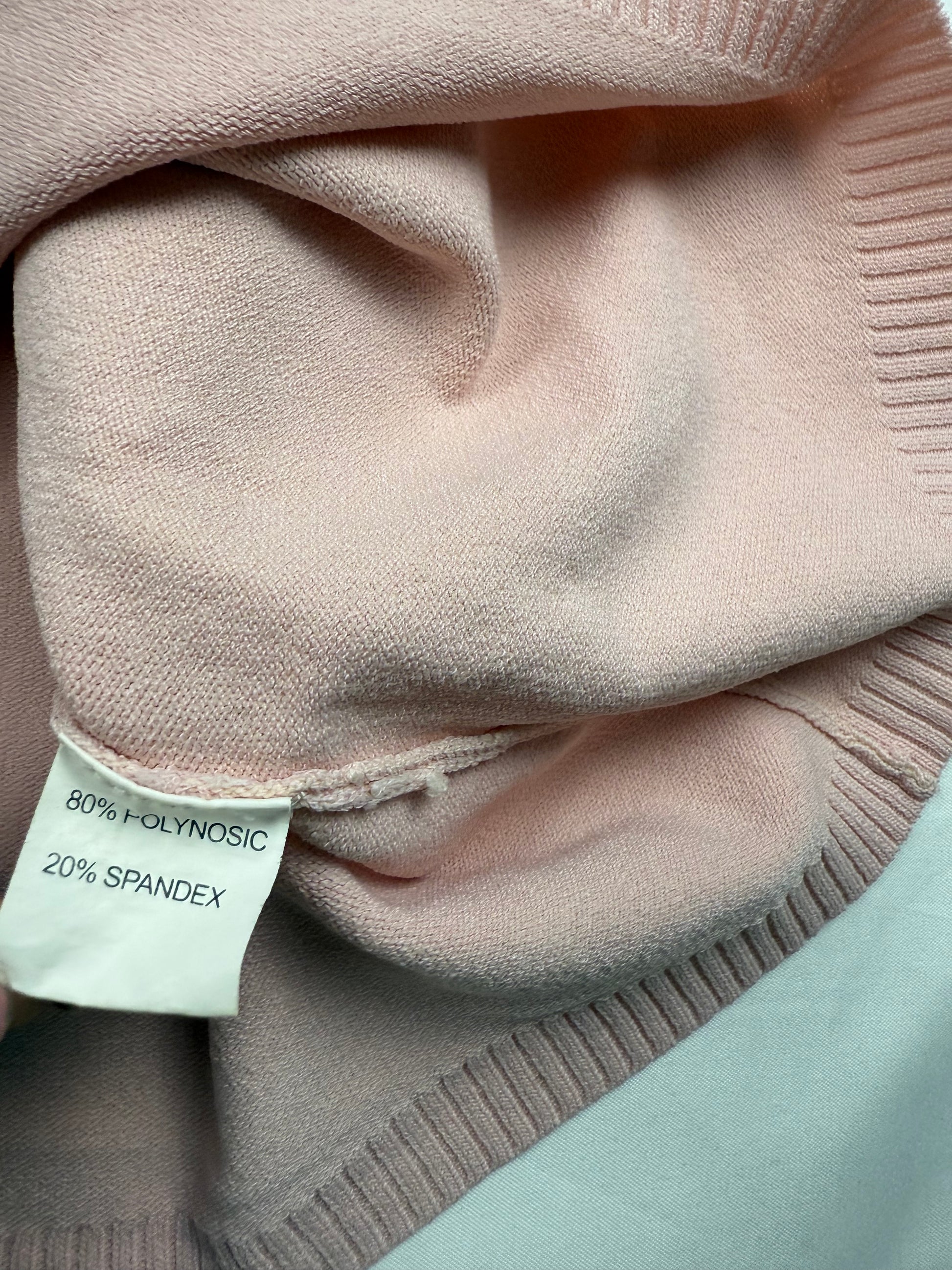 Baby pink turtleneck top + cardigan set (XS)