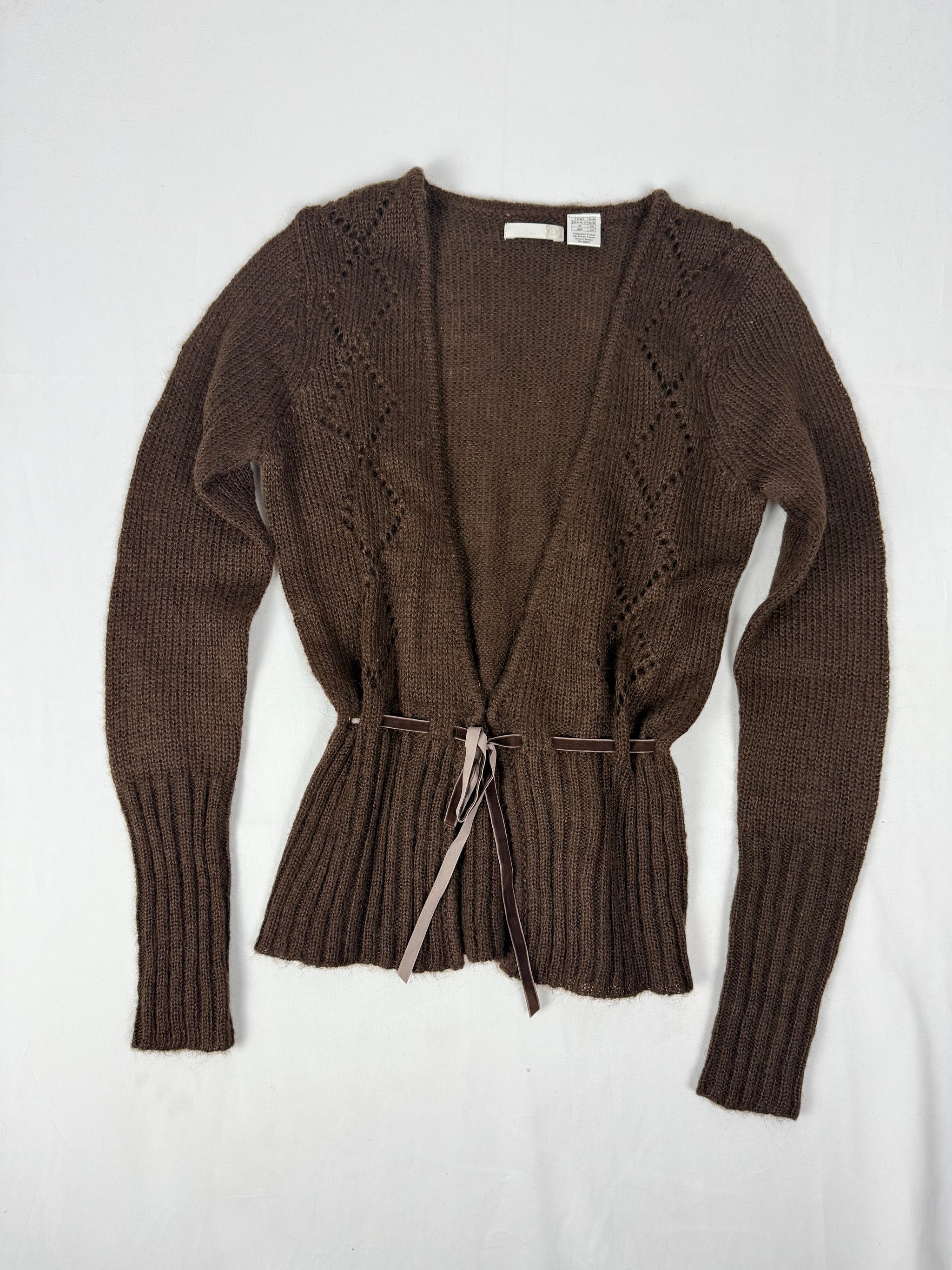 Brown super soft mohair cardigan jumper (XS/S)