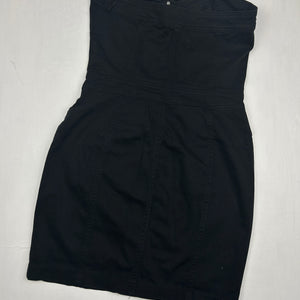 Black denim bustier mini dress (S)