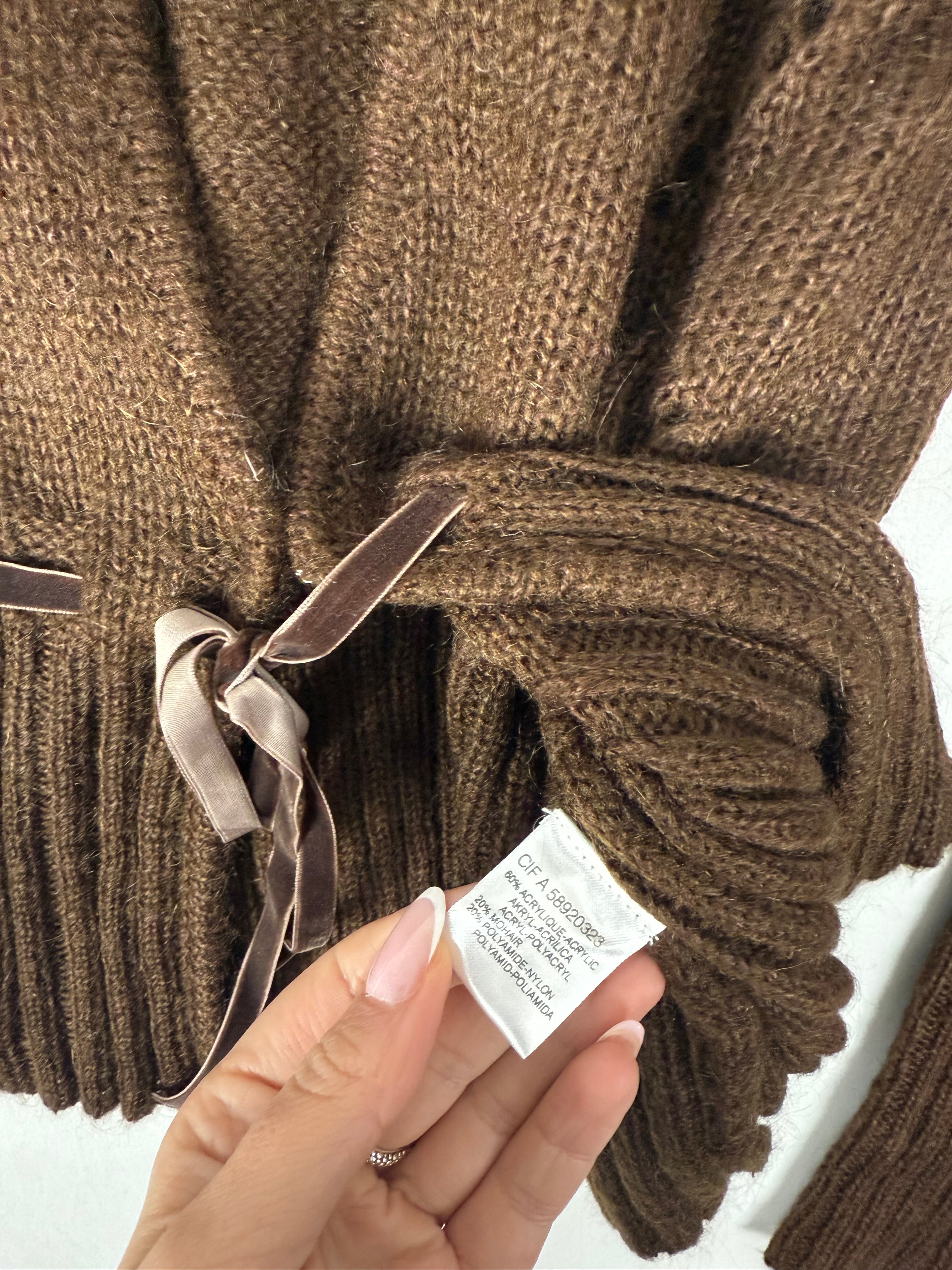 Brown super soft mohair cardigan jumper (XS/S)
