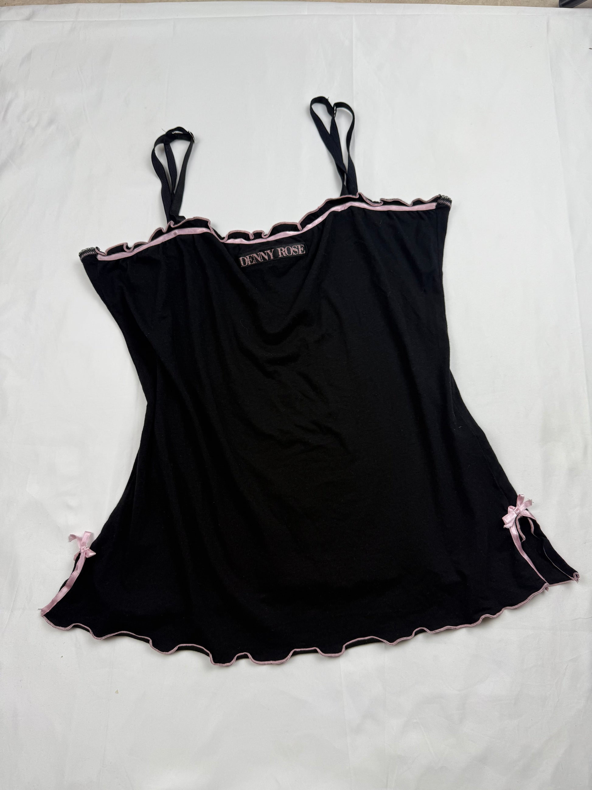 Lettuce hem coquette bow cami top (M)
