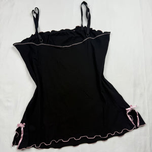 Lettuce hem coquette bow cami top (M)