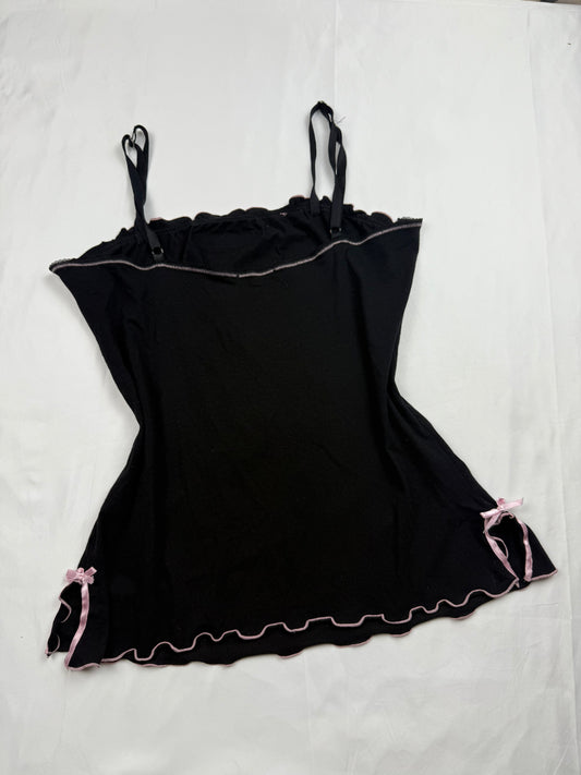 Lettuce hem coquette bow cami top (M)