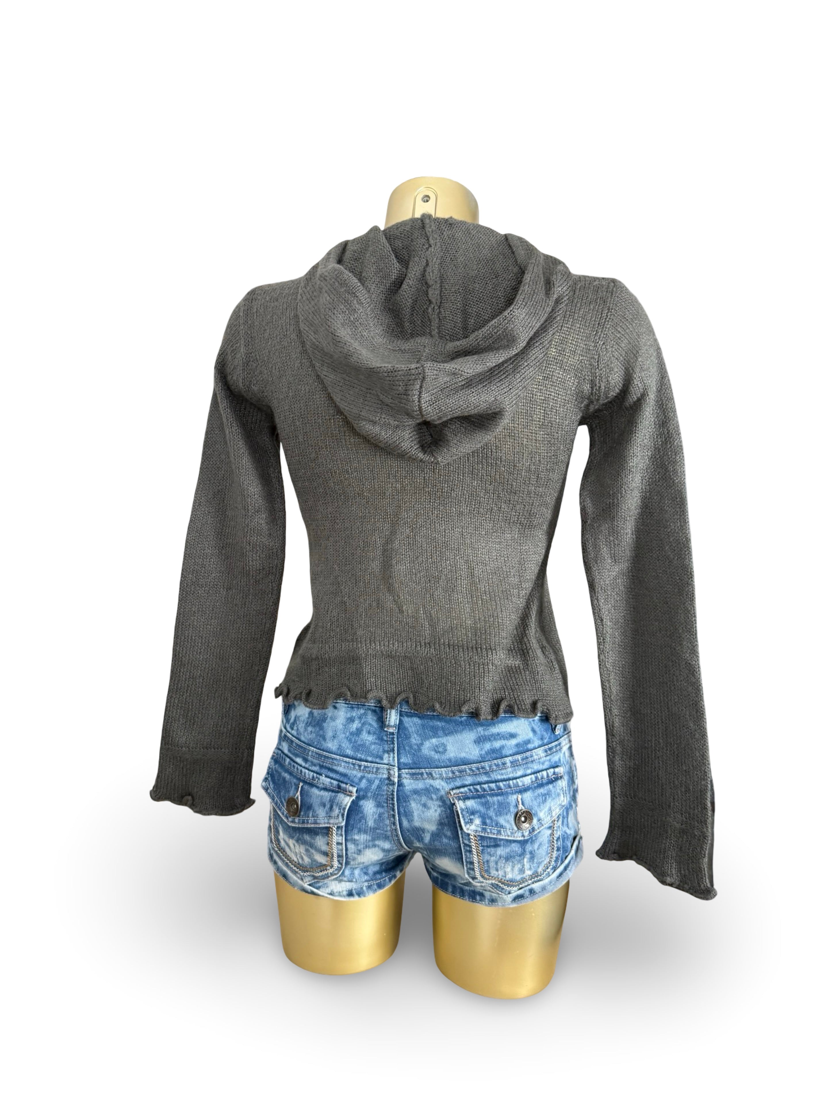 Grey hooded super soft jumper (S)