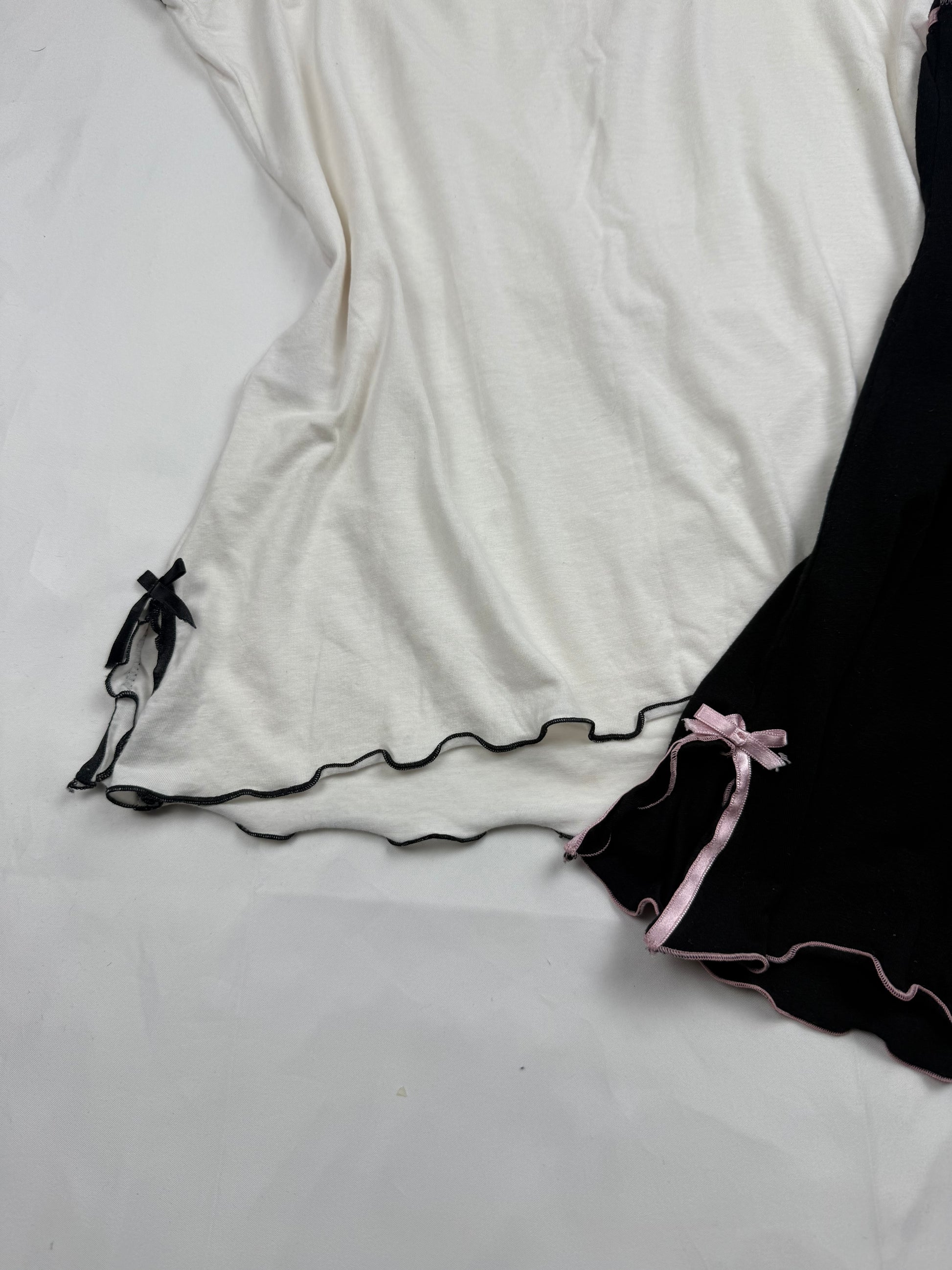 Lettuce hem coquette bow cami top (M)
