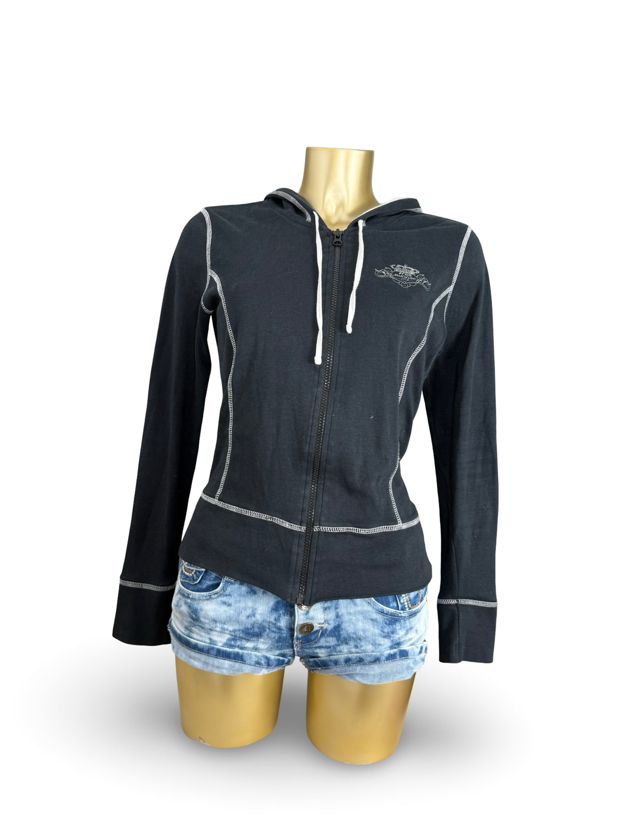 Black zip up activewear hoodie (L)