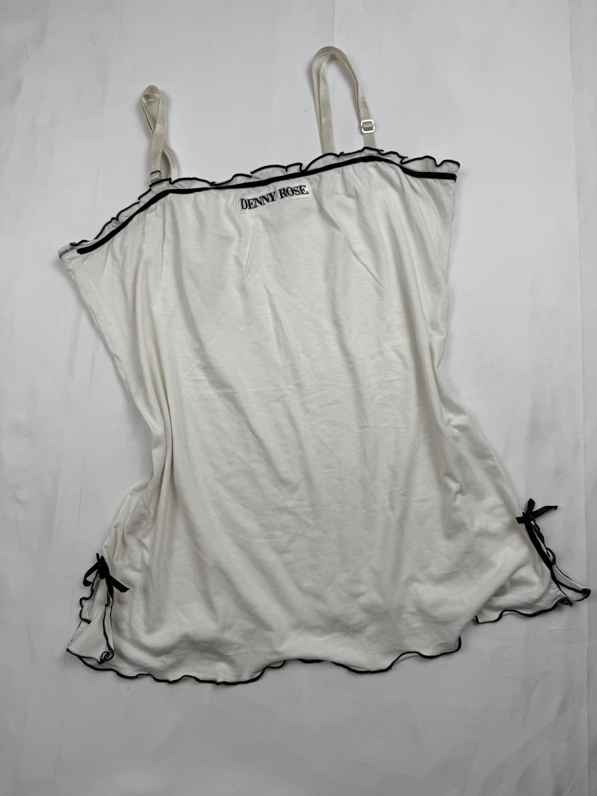 Lettuce hem coquette bow cami top (M)