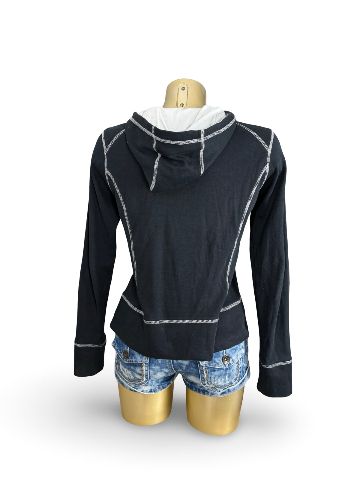 Black zip up activewear hoodie (L)