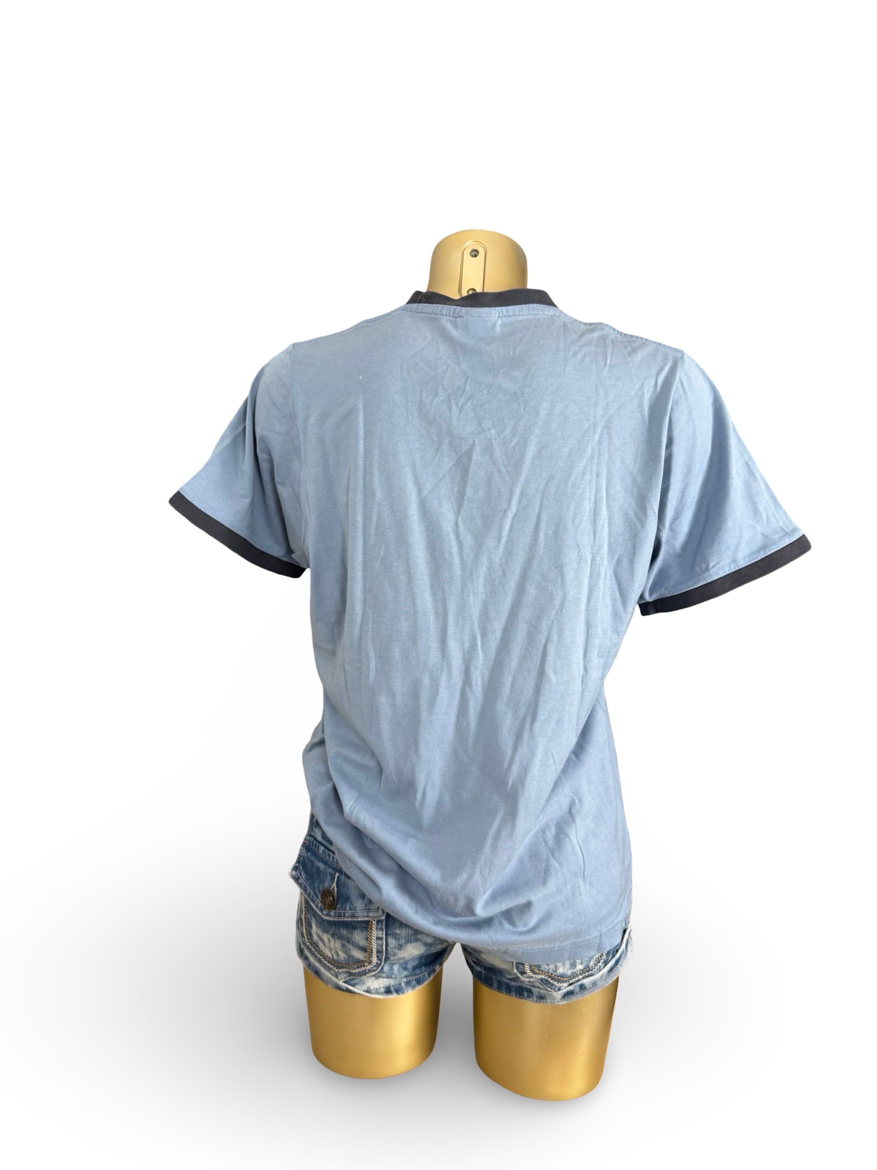 Blue spell out logo cotton tee (XXL)