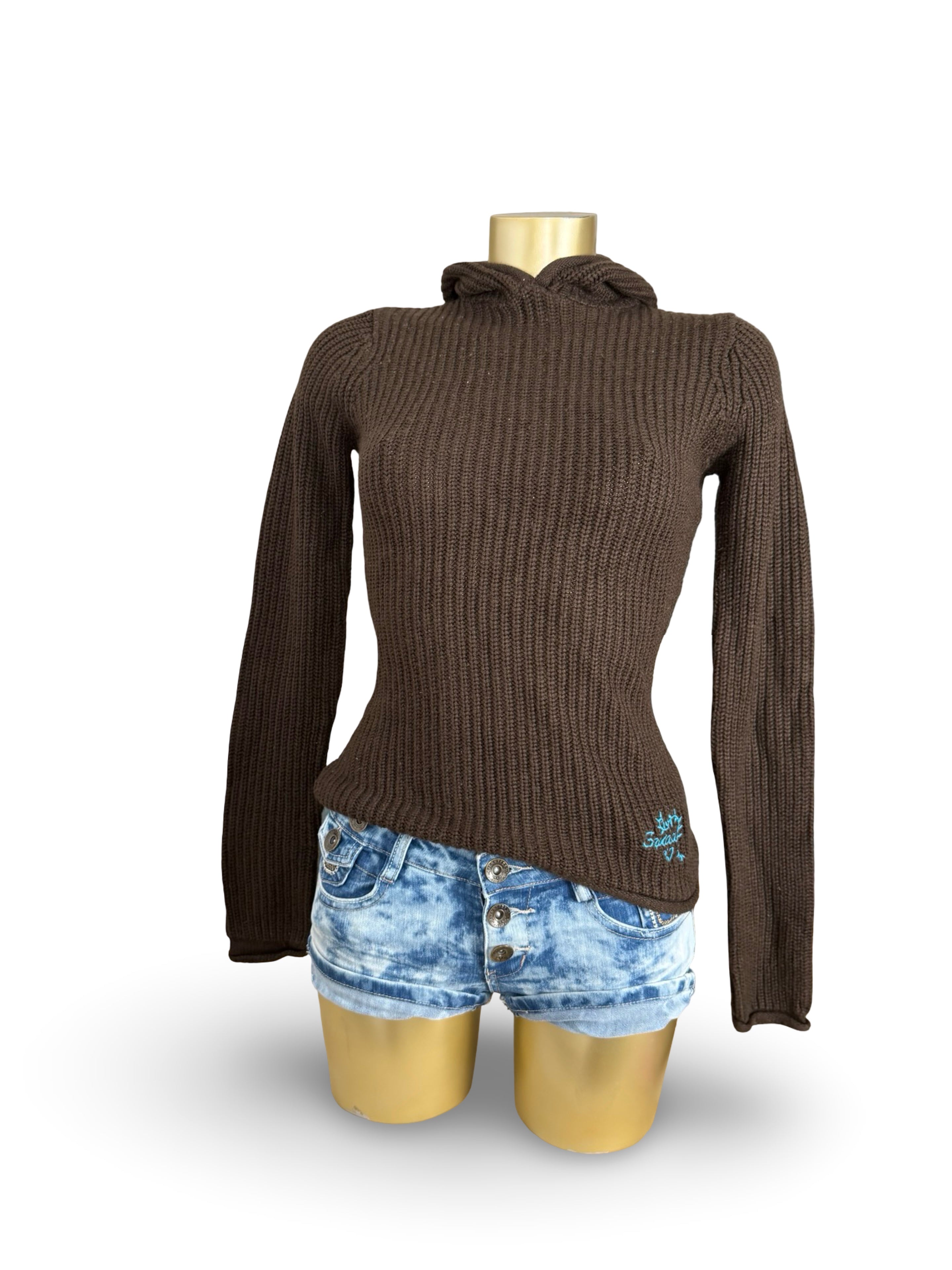 Brown hooded jumper (S)