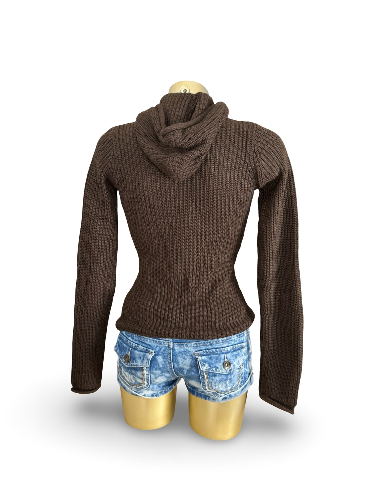 Brown hooded jumper (S)