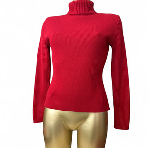 Red turtleneck jumper (S/M)