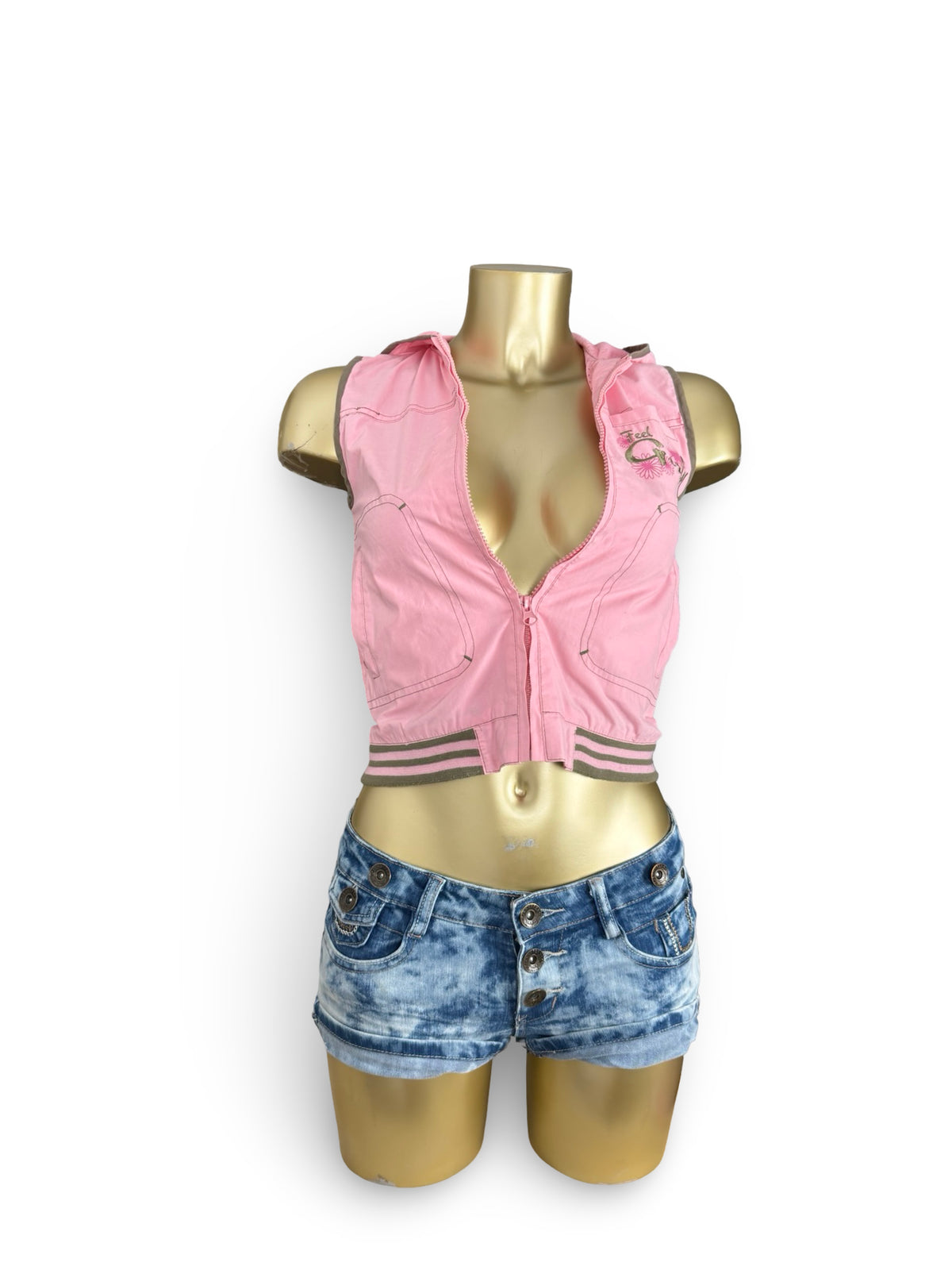 Baby pink sleeveless jacket (XS)