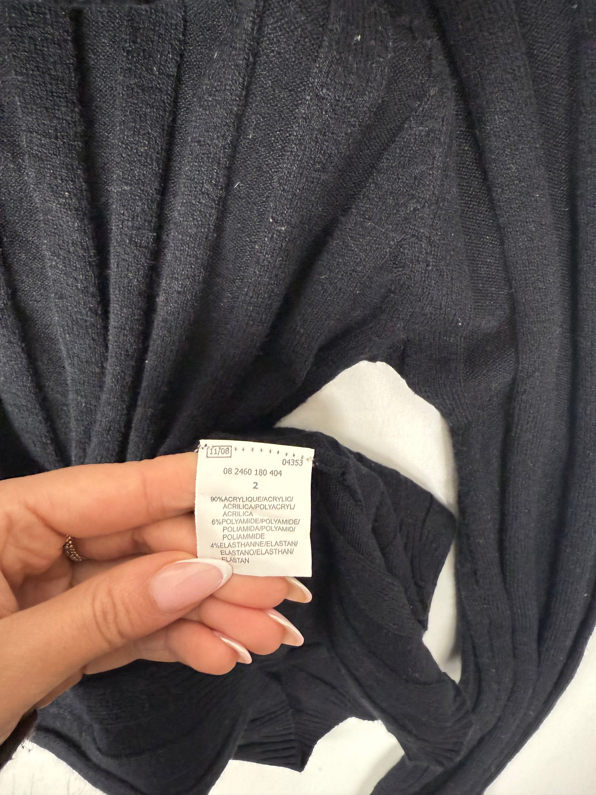 Black off shoulder buckle jumper (S/M)