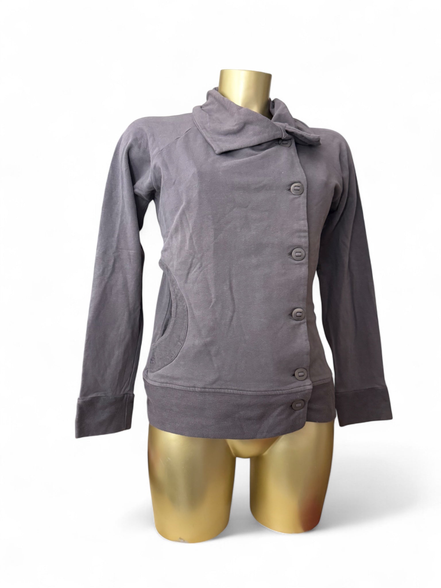 Grey cotton buttons up tight fit jacket (M/L)