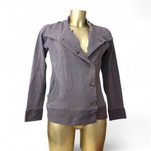 Grey cotton buttons up tight fit jacket (M/L)