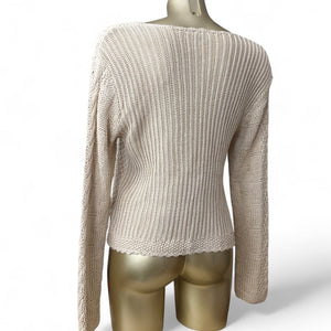 Cream beige knitted cardigan jumper (M/L)