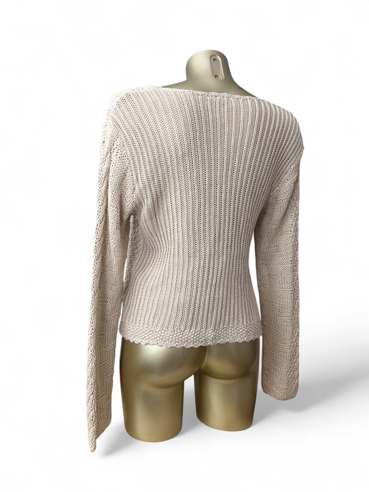 Cream beige knitted cardigan jumper (M/L)