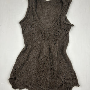 Khaki wool knitted jumper top (S/M)