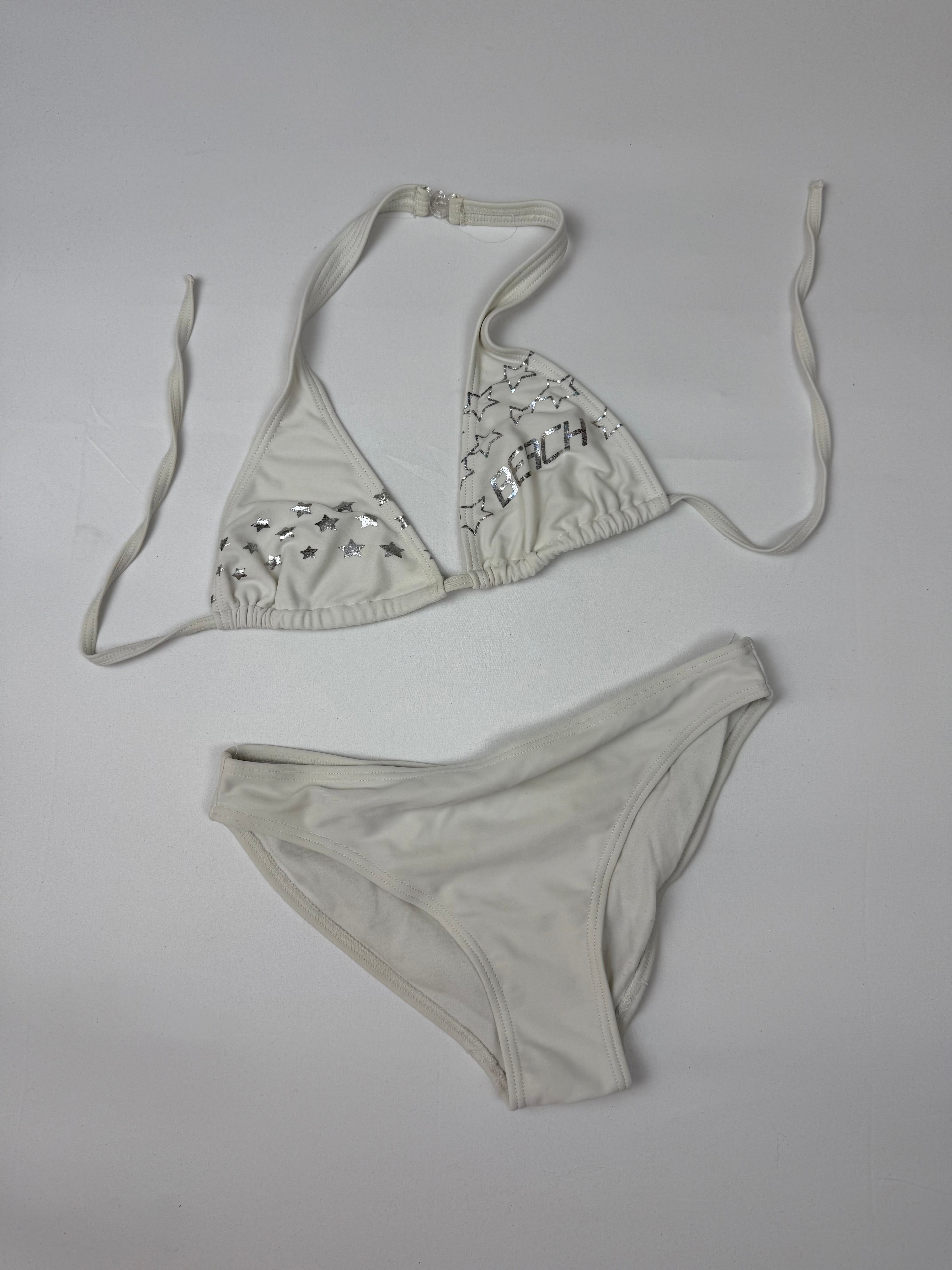 White activewear low rise bikini set (S)