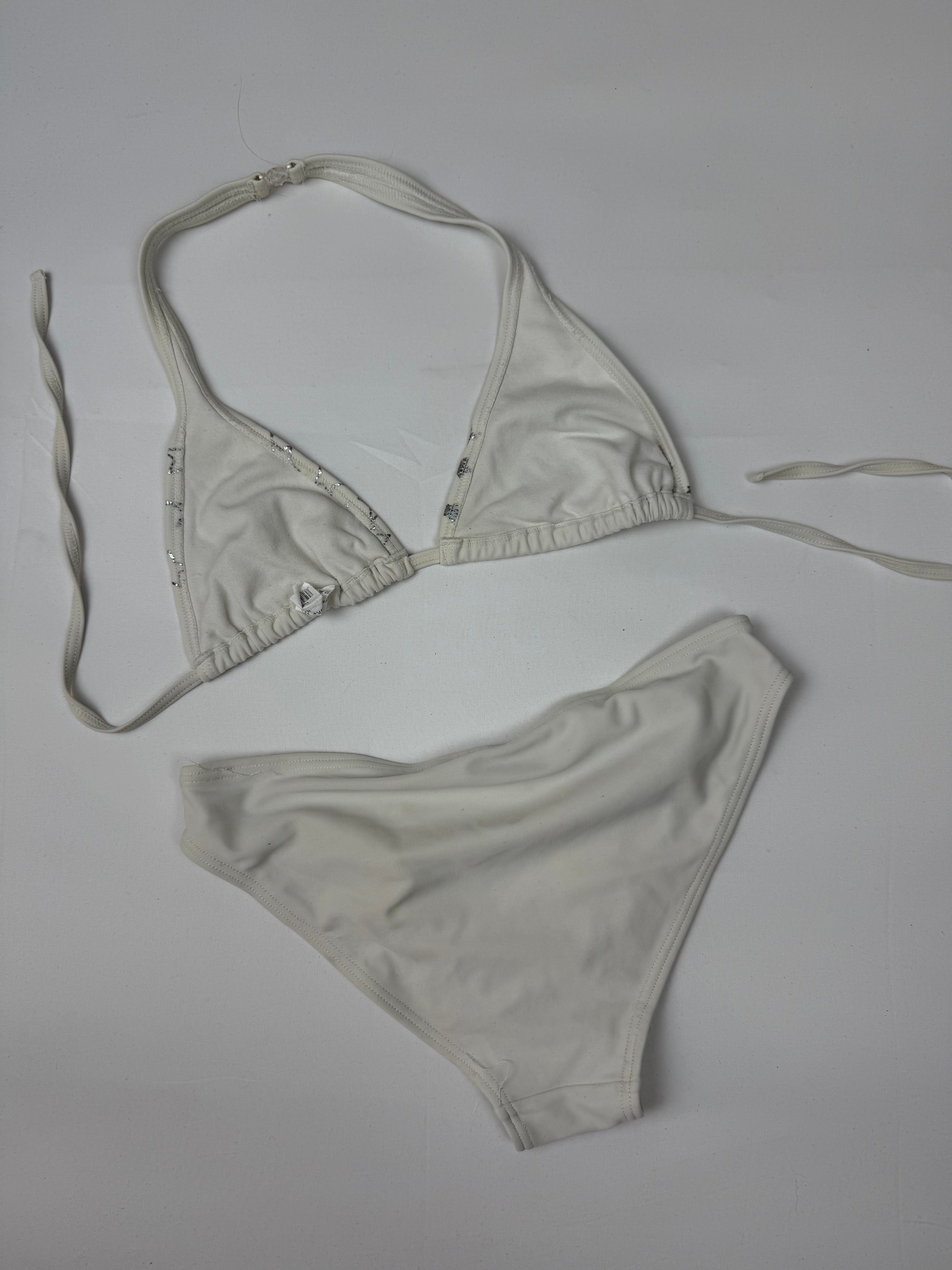 White activewear low rise bikini set (S)