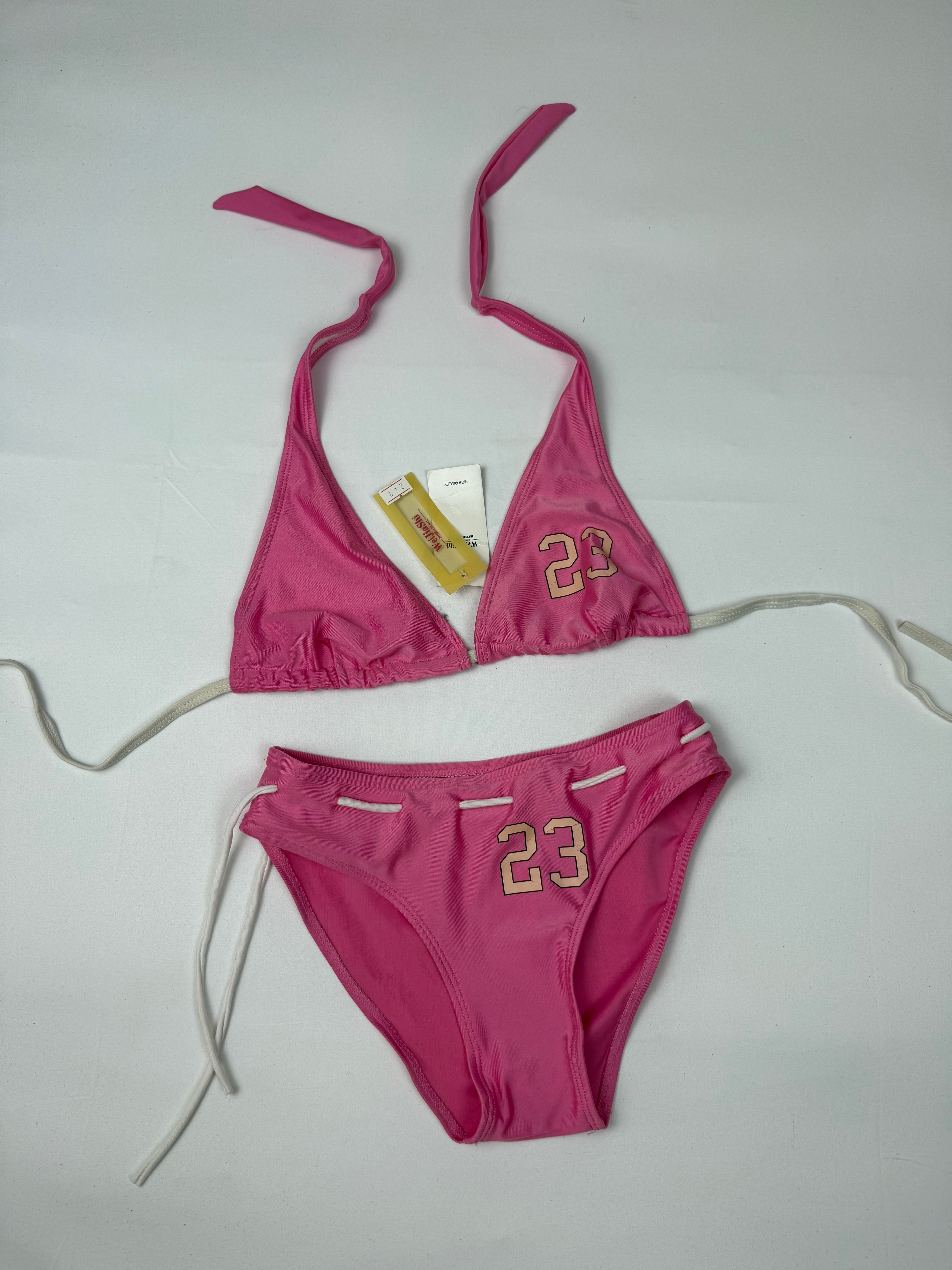 Pink activewear low rise bikini set (XS)