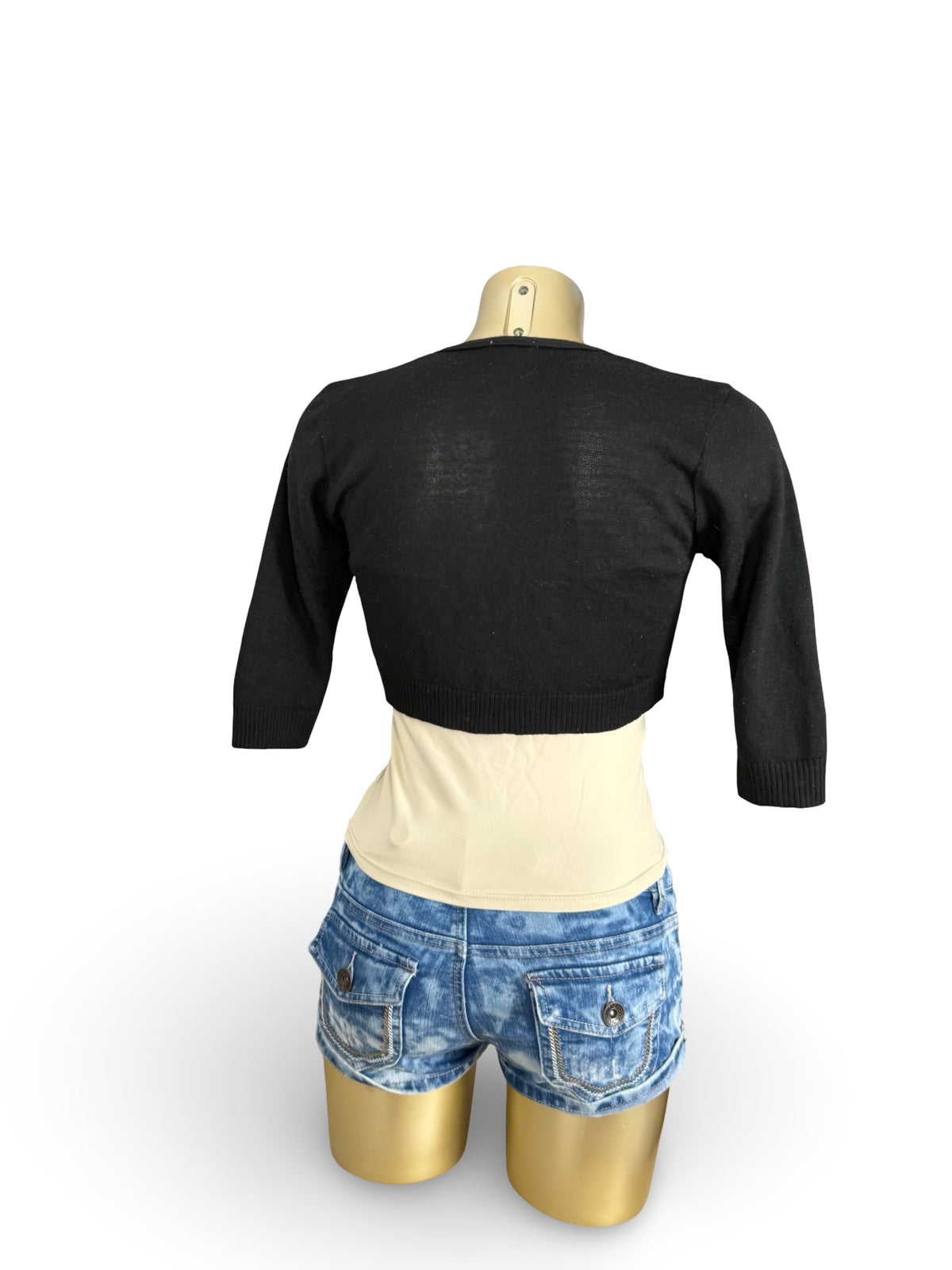 Black short sleeves bolero top (S)
