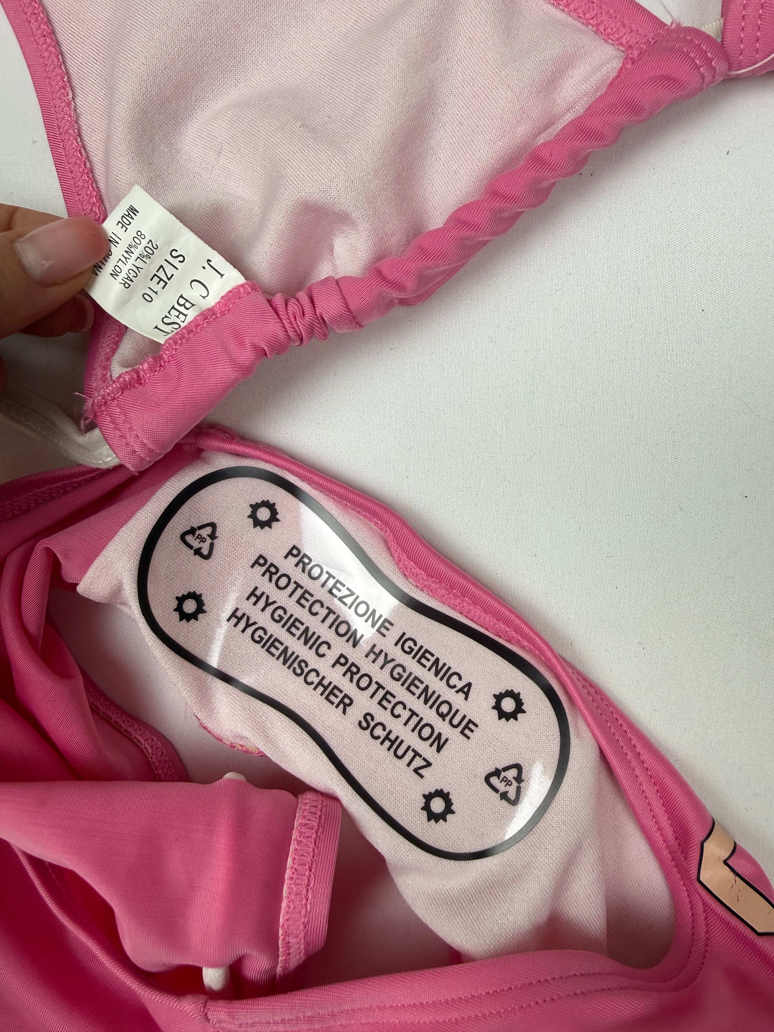 Pink activewear low rise bikini set (XS)