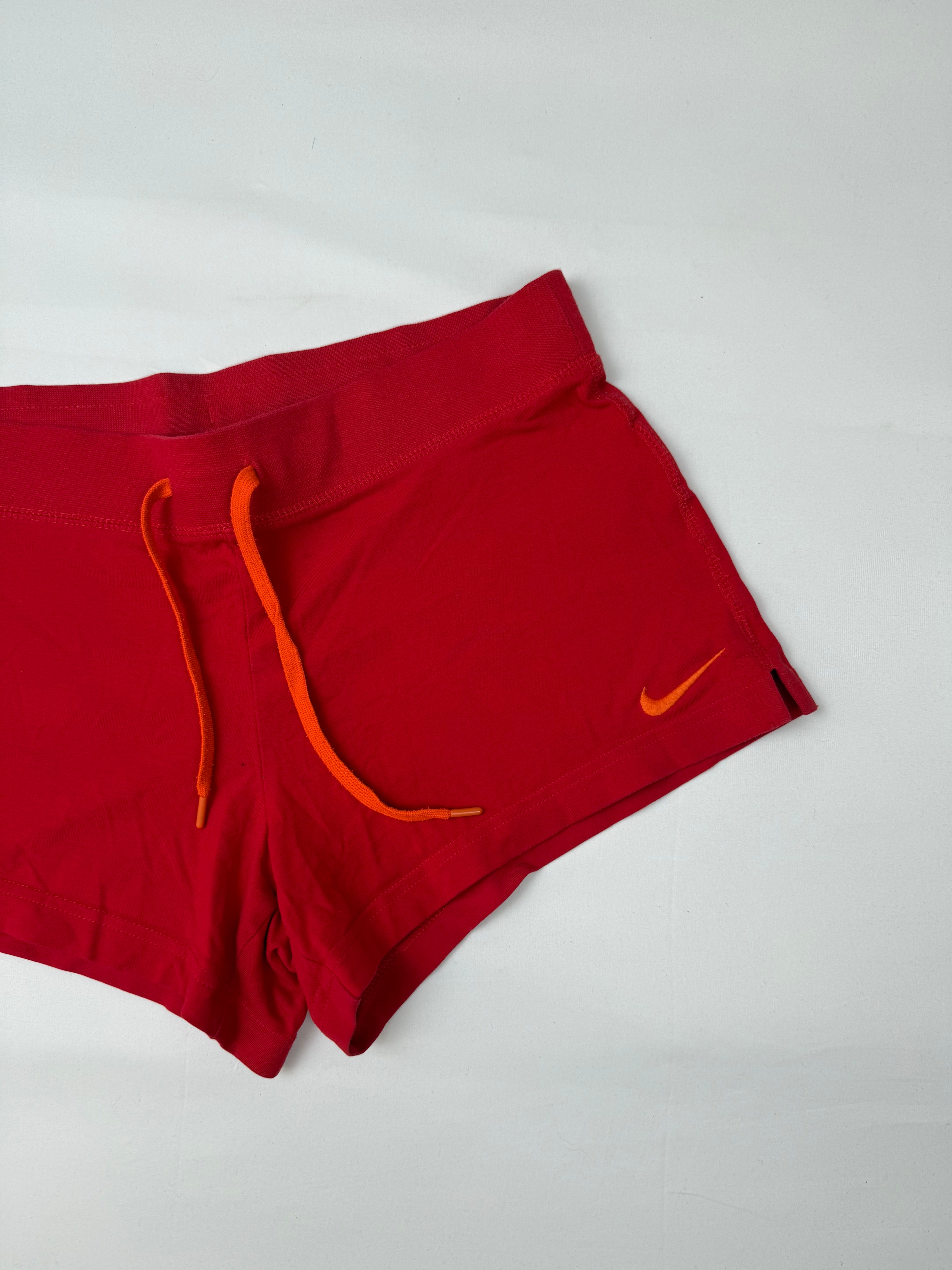 Red activewear cotton mini short (M)