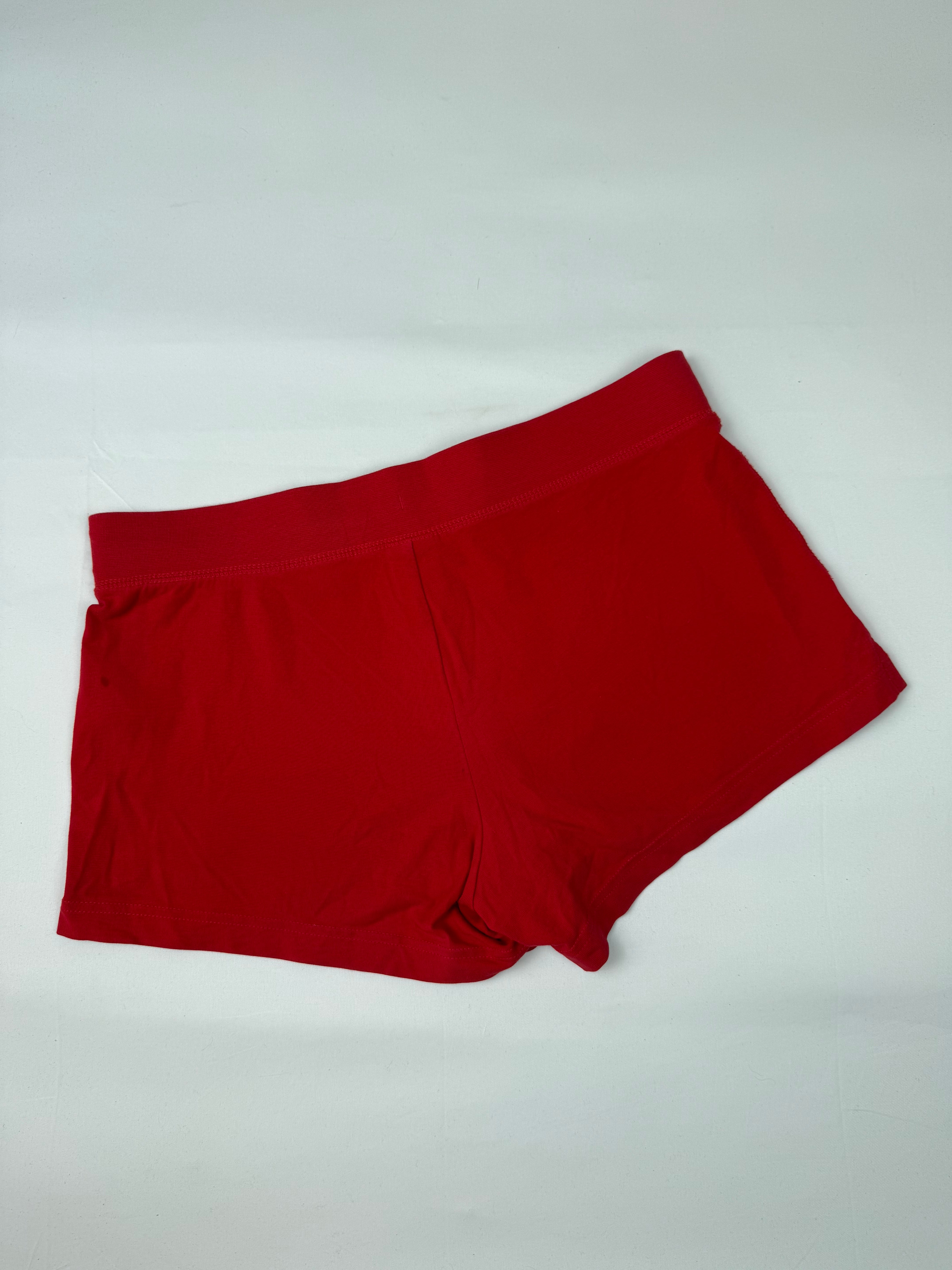 Red activewear cotton mini short (M)