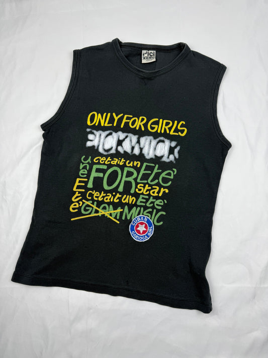 Black cotton tank top (L)