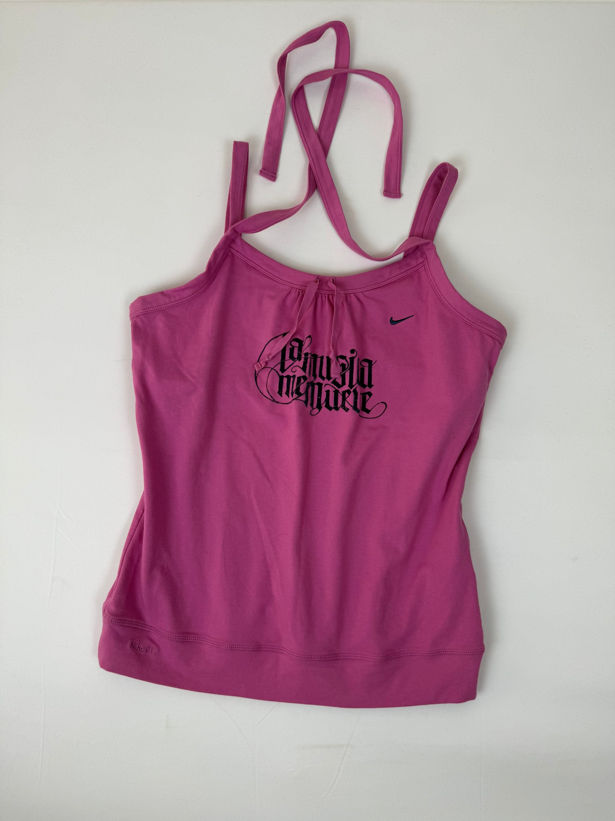 Pink activewear top with built-in bra (L)