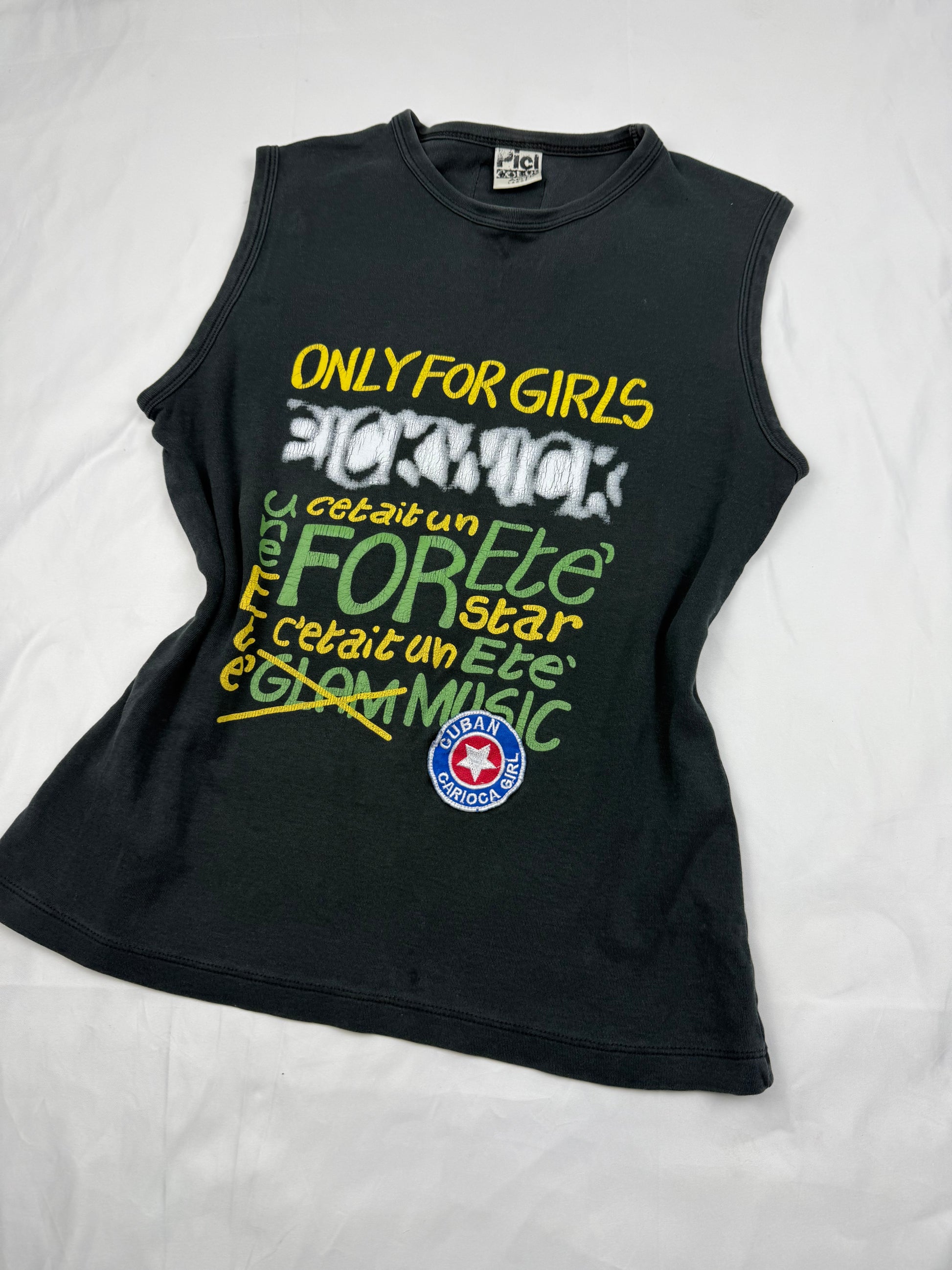 Black cotton tank top (L)
