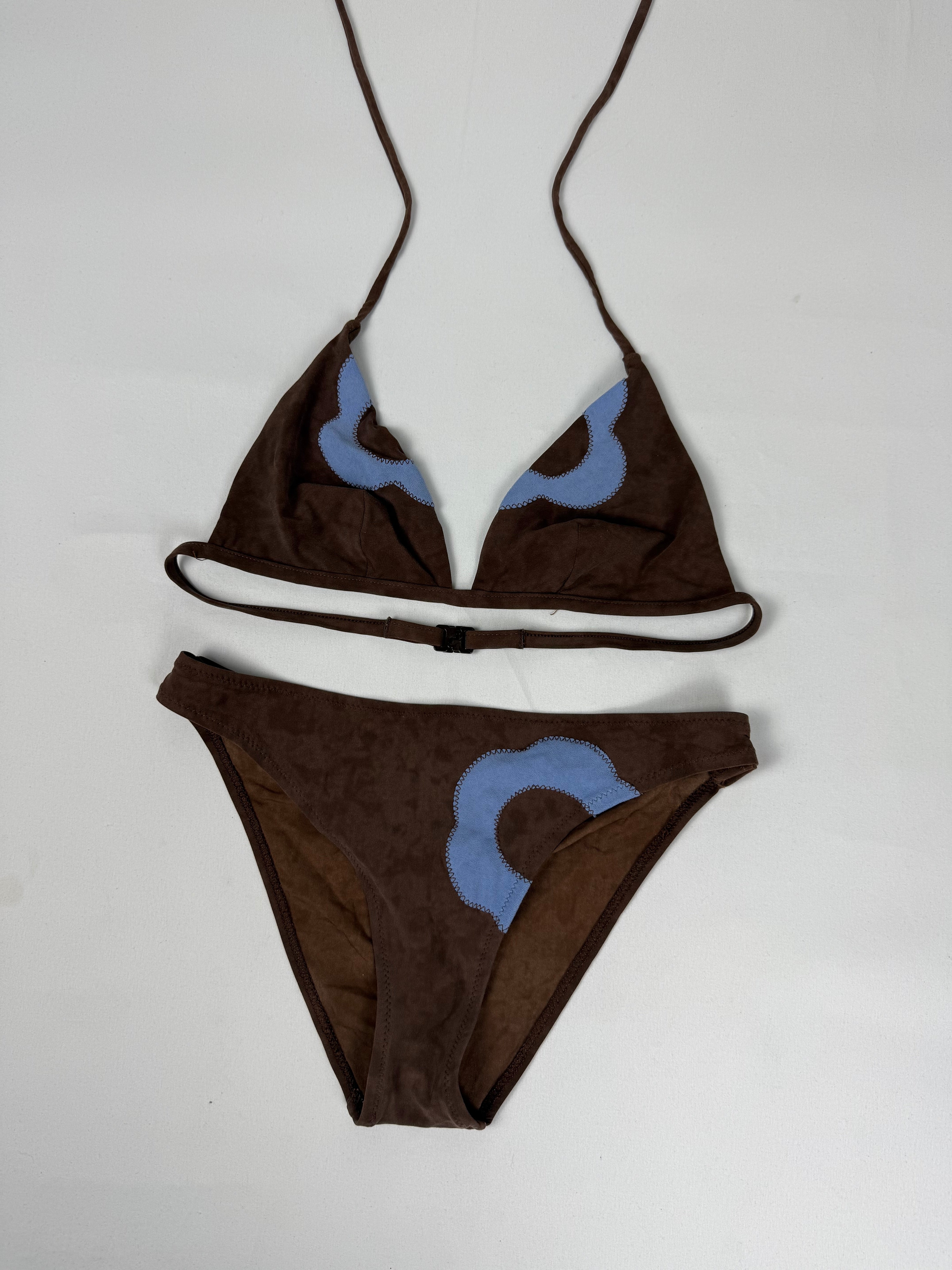 Brown suede low rise bikini set (S/M)