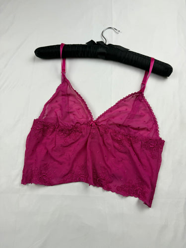 Pink mesh babydoll cami top/ bra (M/L)
