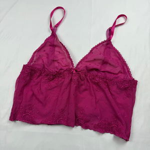 Pink mesh babydoll cami top/ bra (M/L)