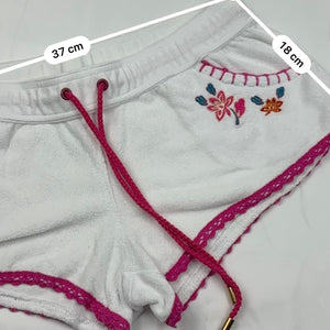 White embroidered low rise mini short (S/M)