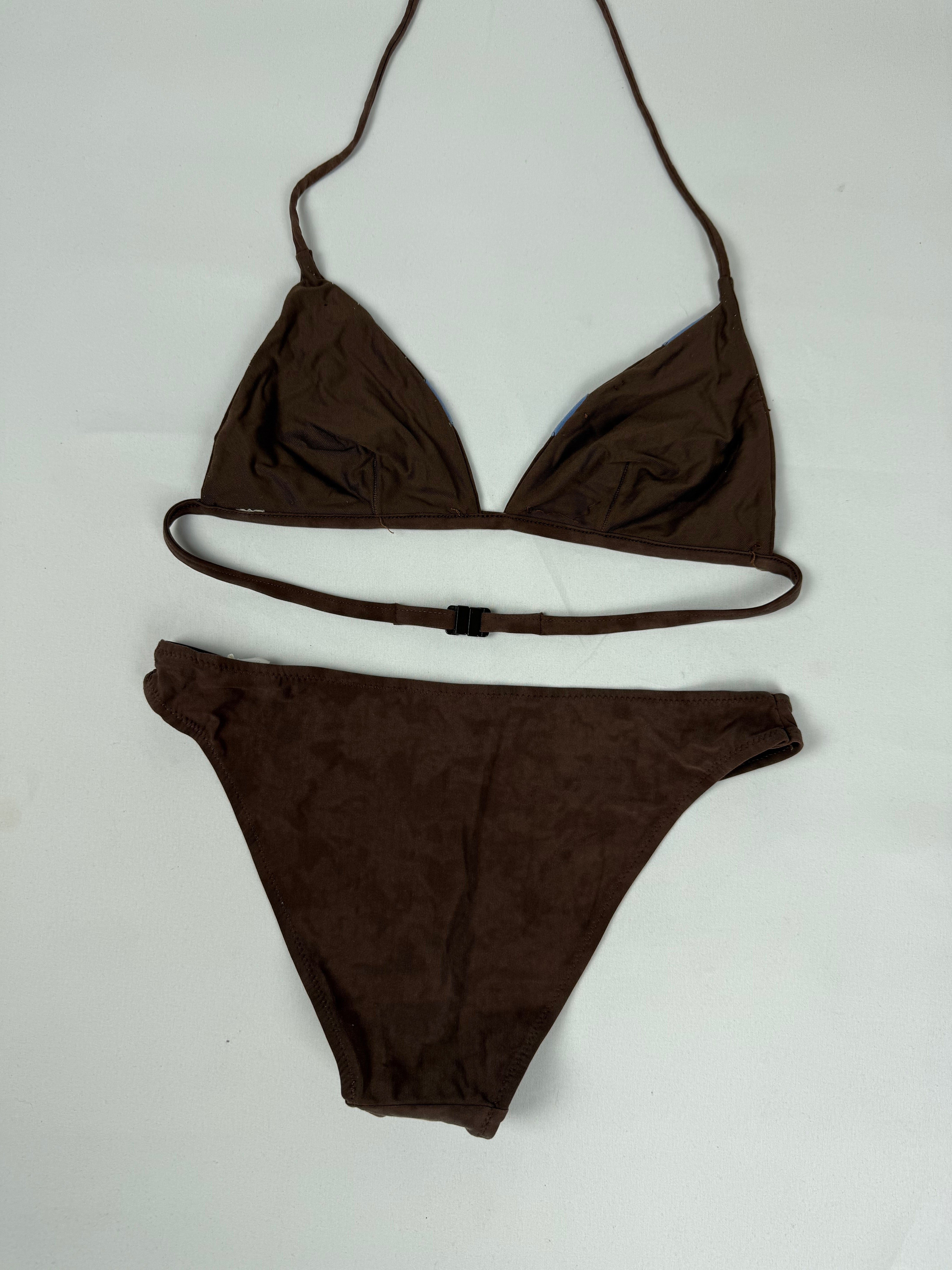 Brown suede low rise bikini set (S/M)