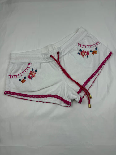 White embroidered low rise mini short (S/M)