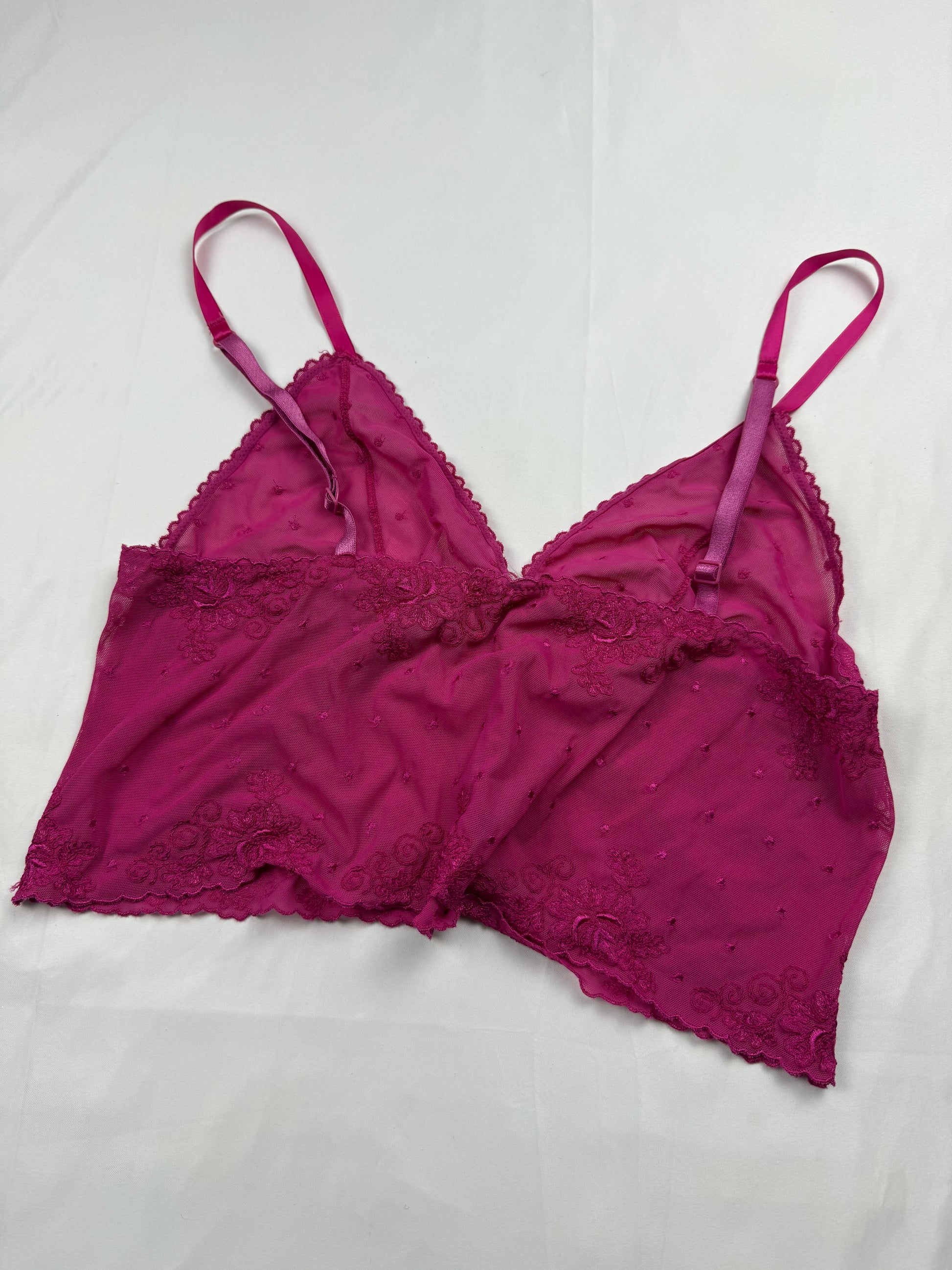 Pink mesh babydoll cami top/ bra (M/L)