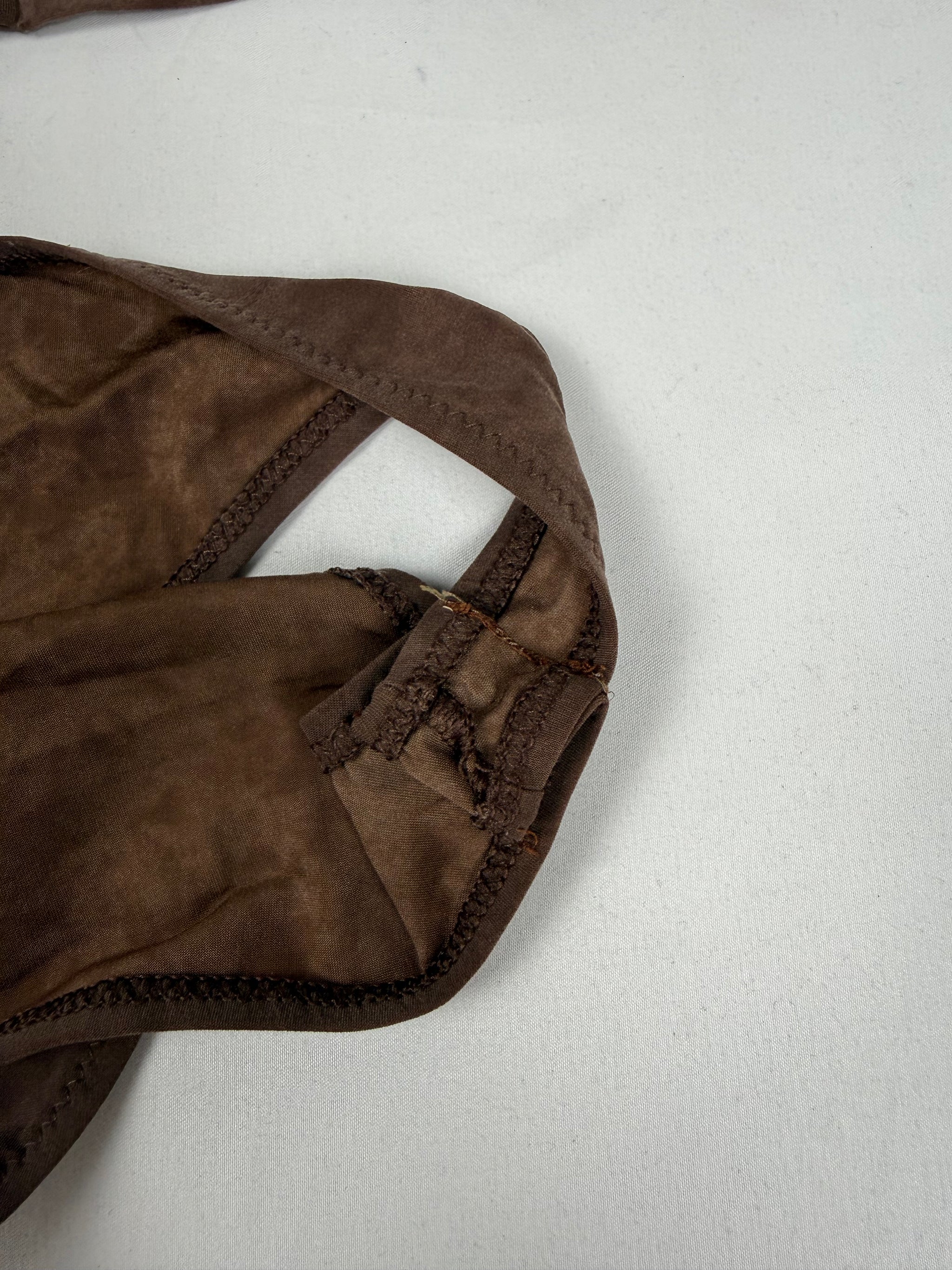 Brown suede low rise bikini set (S/M)