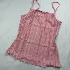 Pink see trough striped mesh cami top (S)