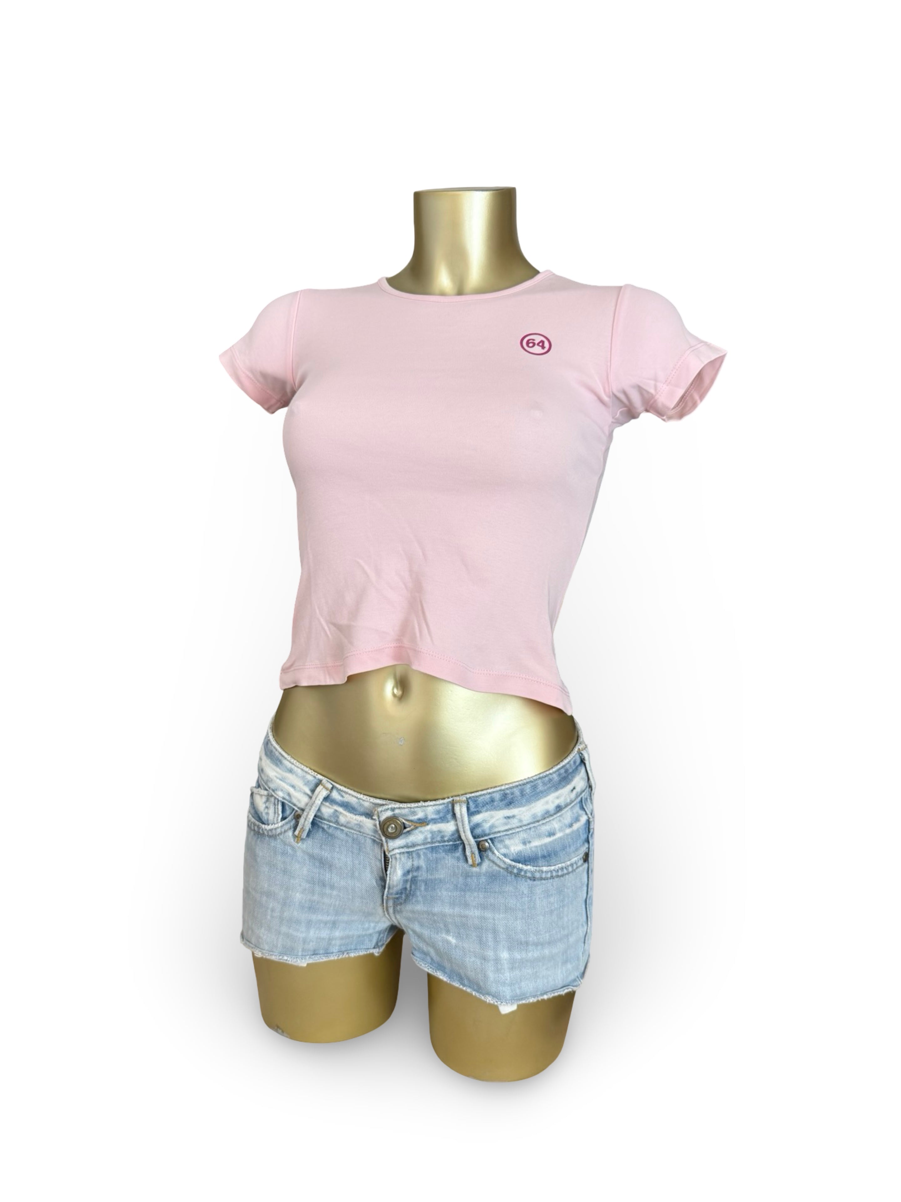 Baby pink cotton graphic tee (S)