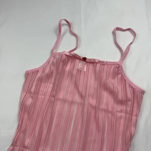 Pink see trough striped mesh cami top (S)